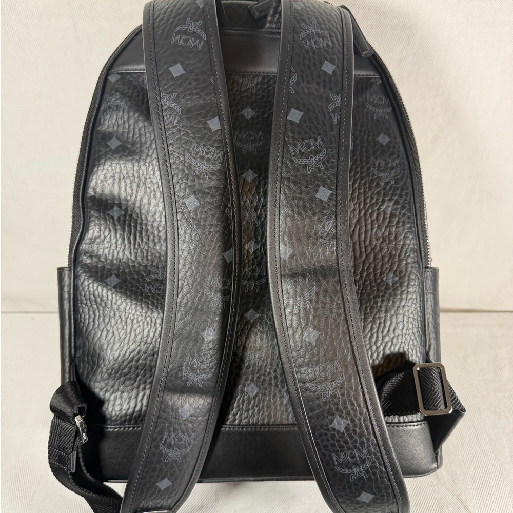 Mcm Large Black Monogram Backpack - Silver Accents - image 7
